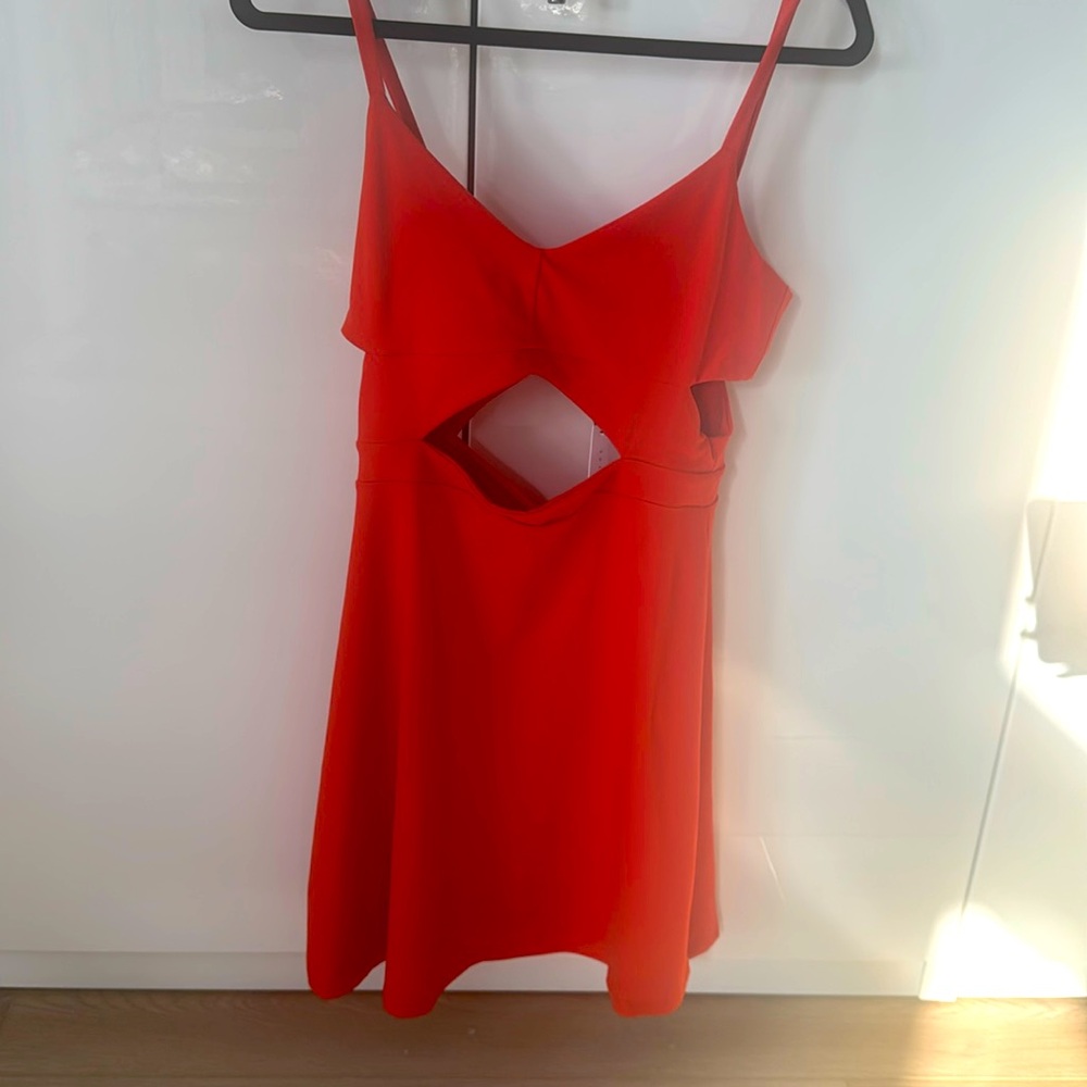 Susana Monaco Cutout Flare String Mini Dress